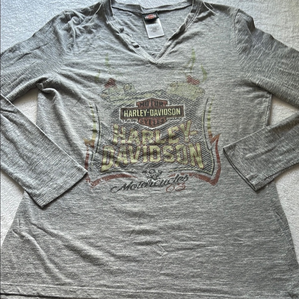 Harley-Davidson Gray Graphic Long Sleeve Tee